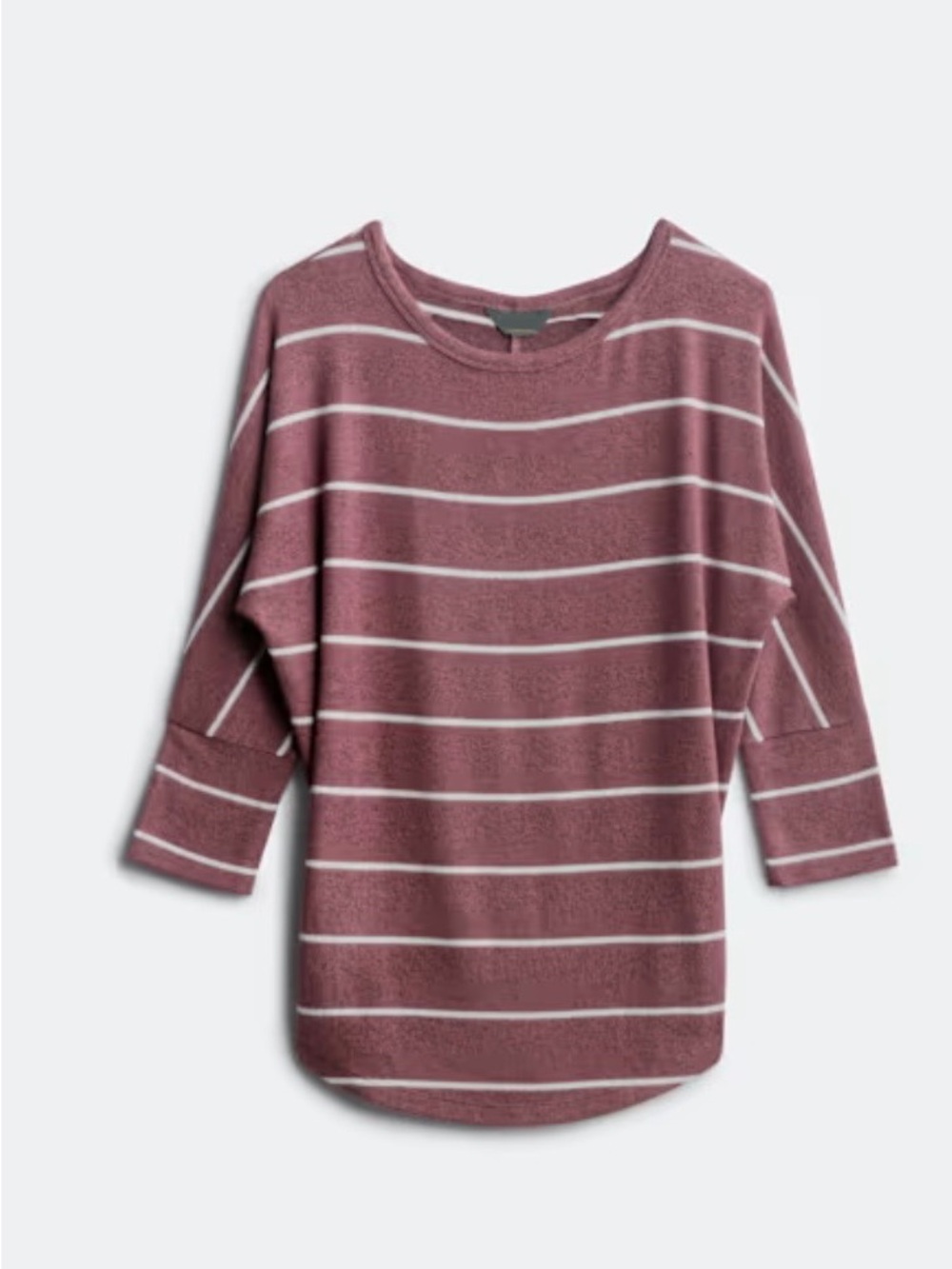 Market & Spruce Mauve and White Striped Knit Top